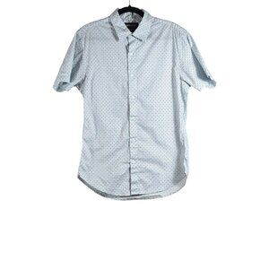 Bonobos Medium Men's Shirt Stretch Button Down Short Sleeve Blue Polka Dot